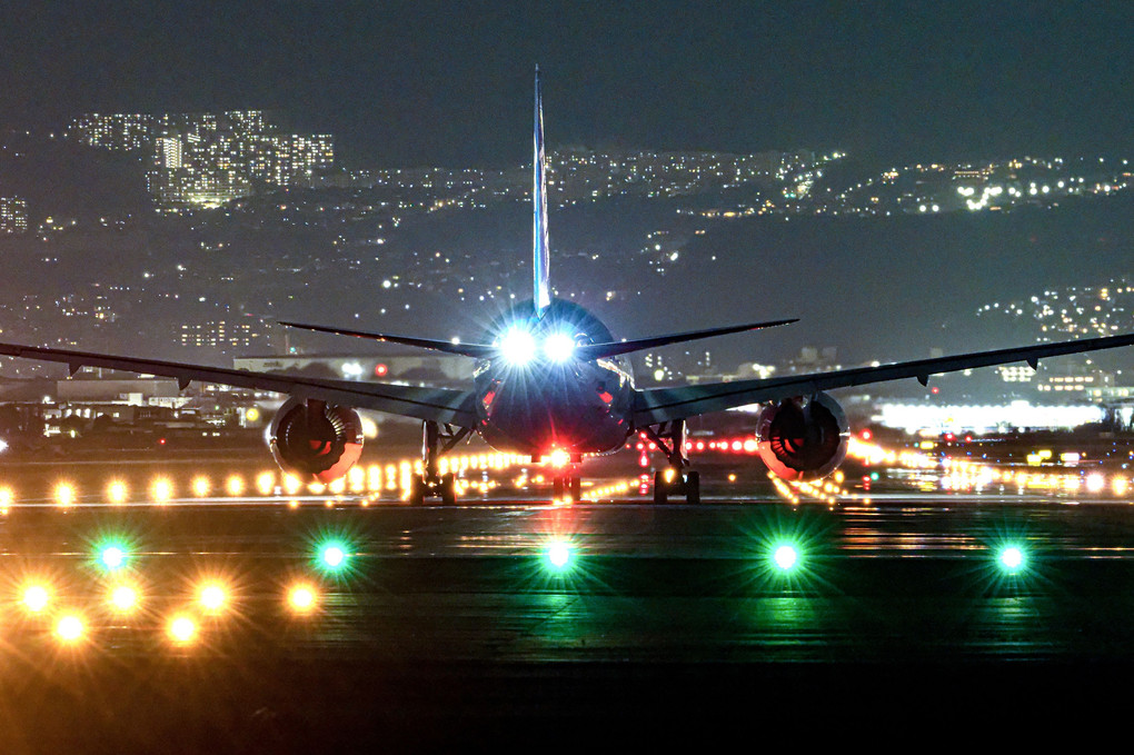 夜の離陸機