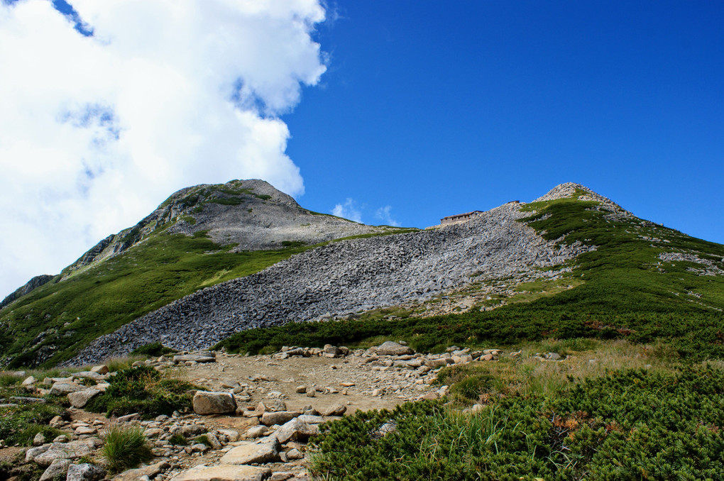 笠ヶ岳への稜線
