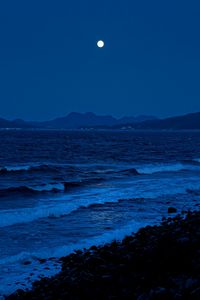 黒磯の 波間を照らす 月明かり