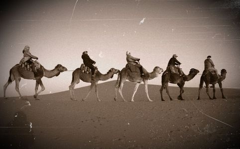 砂漠のキャラバン風写真