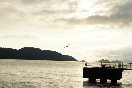 八幡浜港の夕暮れ