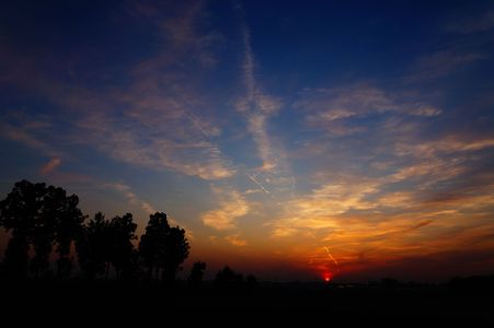 田舎の夕日