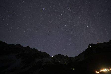 北アルプス星空
