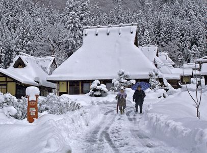 美山町雪景色　(3枚組みです）