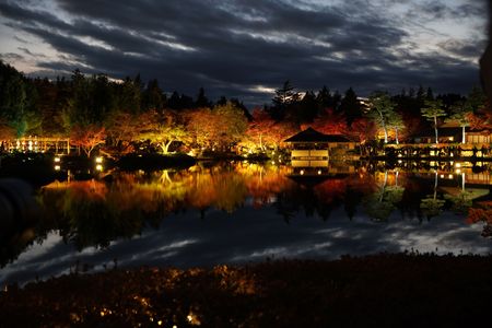 昭和記念公園　日本庭園ライトアップ