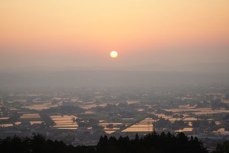 砺波平野の夕景