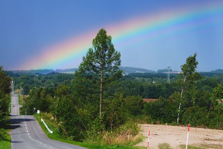 「ジェットコースターの路」に虹   (^^)v