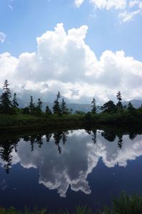 鏡池からの槍ヶ岳