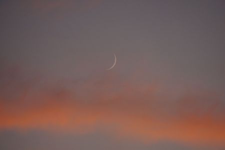 夕焼空の三日月