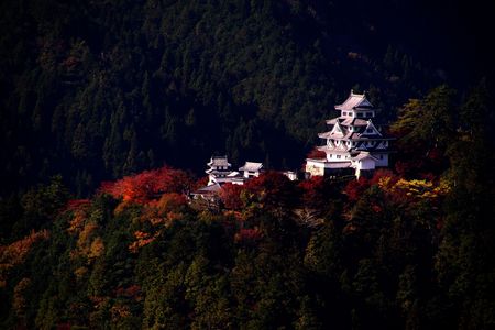 秋盛りの山城