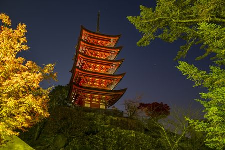 夜の五重塔