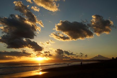 今日の海岸夕景＠辻堂海岸