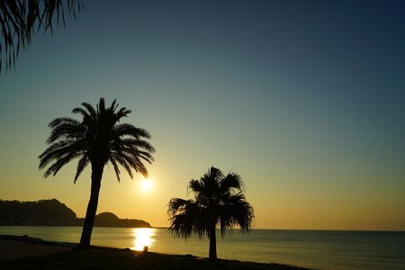 館山湾の夕日