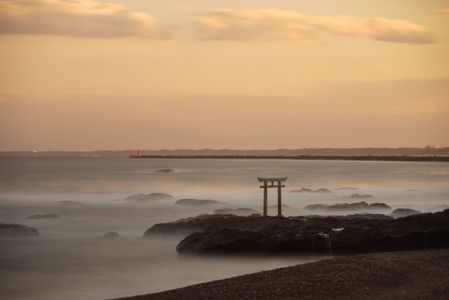 夕日に染まる白波雲海