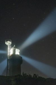 四国最西端　佐田岬の灯台と夜空です