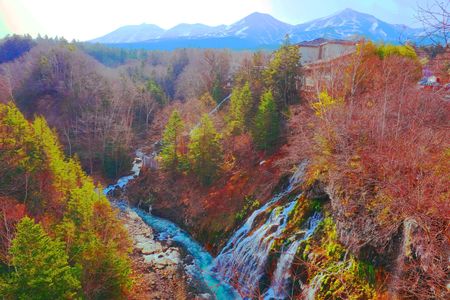 美瑛町の風景　白糸の滝