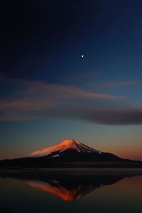 山中湖の紅富士