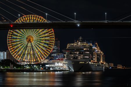 天保山にクルーズ船2隻