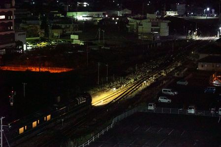 深夜の益田駅
