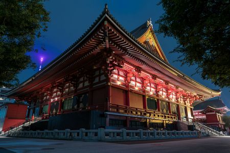 秋の夜長の浅草寺