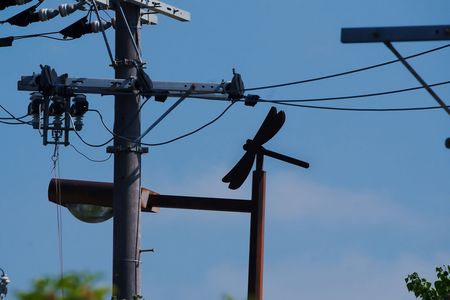 モニュメントの付いた外灯