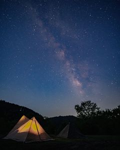 キャンプで天の川