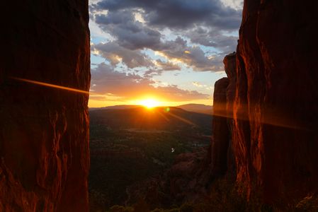 Sunset at top of the cathedral rock