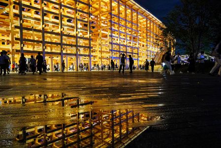 ゲリラ豪雨後の大屋根リング