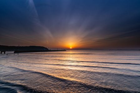 岡本（原岡）桟橋の夕景　4作品