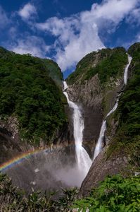 称名滝と虹