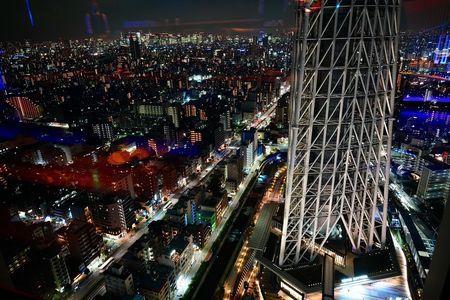 鉄塔のある夜景