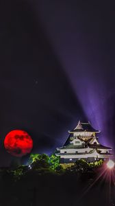 紅月と犬山城