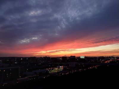 夕焼け富士と帰宅路