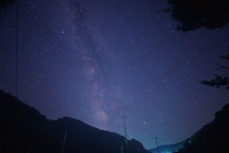 さそり座の赤い星と天の川