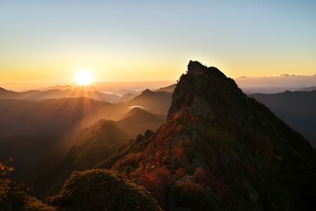 紅葉の石鎚山