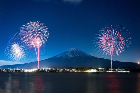 富士山と花火