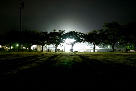 運動公園　散歩　夜