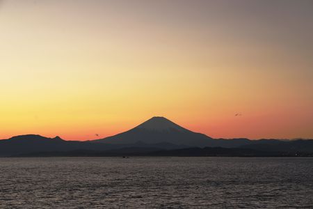 江ノ島から夕焼け富士