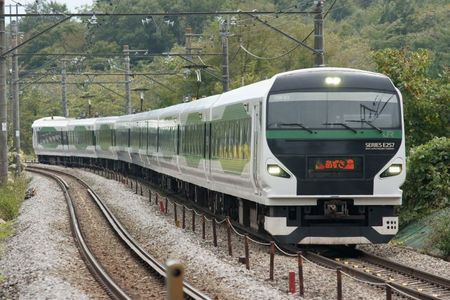 E257系5000番台臨時特急あずさ83号小淵沢にて