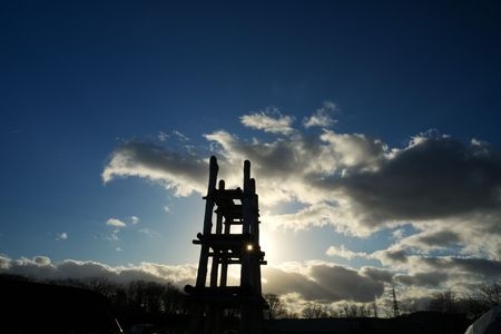 焔立つ！　大型掘建柱建物（三内丸山遺跡）