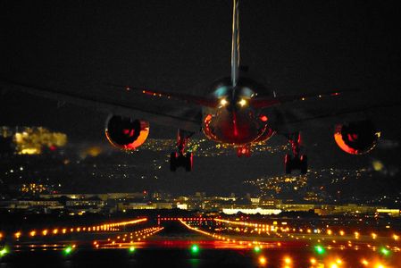 夜のランディング