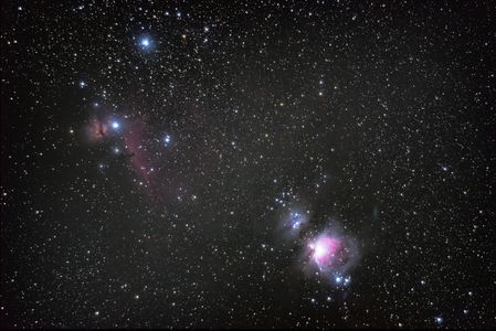 オリオン大星雲と周辺のモクモク