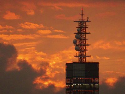 ポートタワーと夕焼け