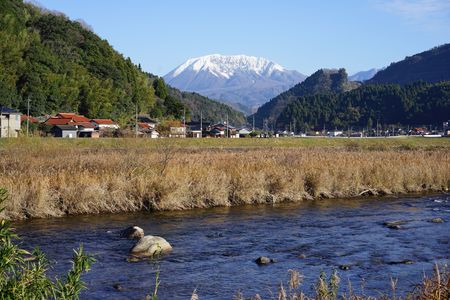 日野川と大山