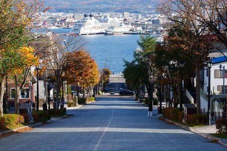 秋の函館市街