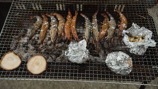 BBQのエビ美味い！