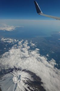 機窓から富士山
