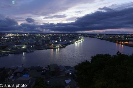 河口の夕景