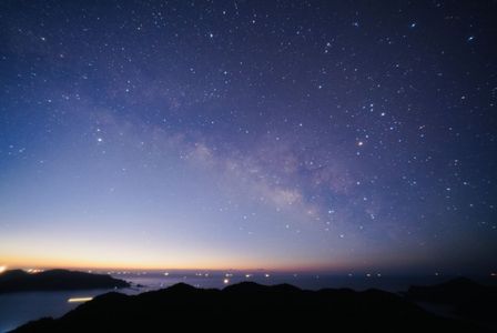 夜明けの星空