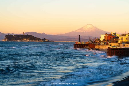 相模湾の冬の景色